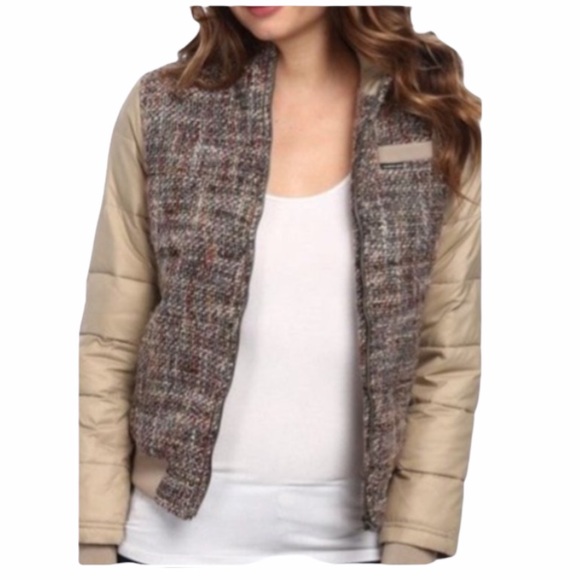 Members Only Jackets & Blazers - NWT Members Only Tweed Bomber Puffer Jacket L.